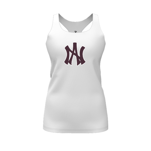 [CUS-DFW-RCBK-PER-WHT-FYS-LOGO1] Racerback Tank Top (Female Youth S, White, Logo 1)
