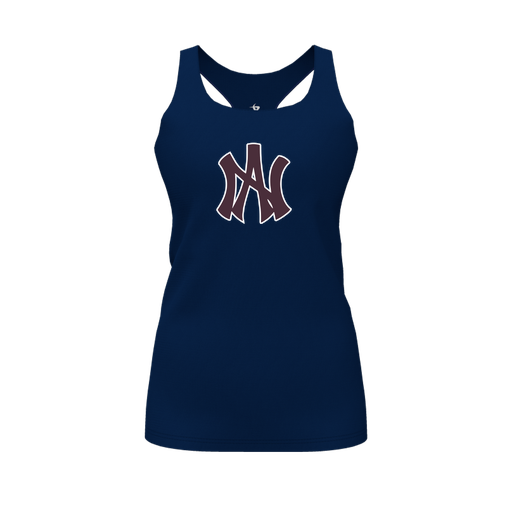 [CUS-DFW-RCBK-PER-NVY-FYS-LOGO1] Racerback Tank Top (Female Youth S, Navy, Logo 1)