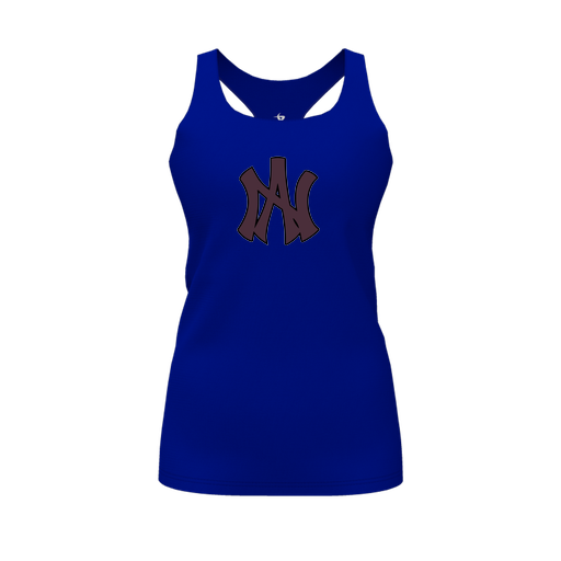 [CUS-DFW-RCBK-PER-RYL-FYS-LOGO2] Racerback Tank Top (Female Youth S, Royal, Logo 2)
