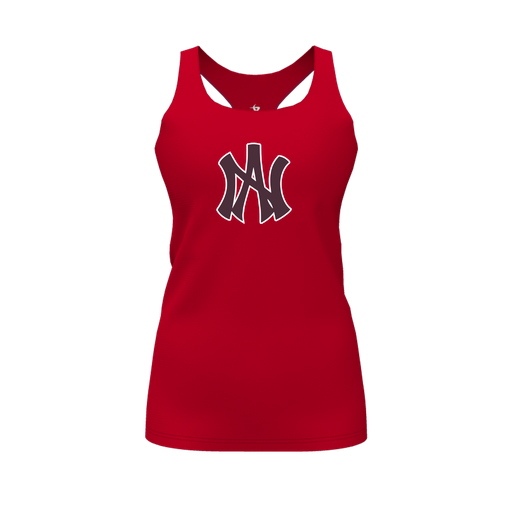 [CUS-DFW-RCBK-PER-RED-FYS-LOGO1] Racerback Tank Top (Female Youth S, Red, Logo 1)