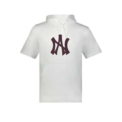 [6871.005.S-LOGO1] Men's Dri Fit Short Sleeve Hoodie (Adult S, White, Logo 1)