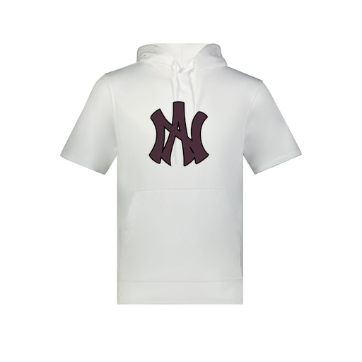 [6871.005.S-LOGO2] Men's Dri Fit Short Sleeve Hoodie (Adult S, White, Logo 2)