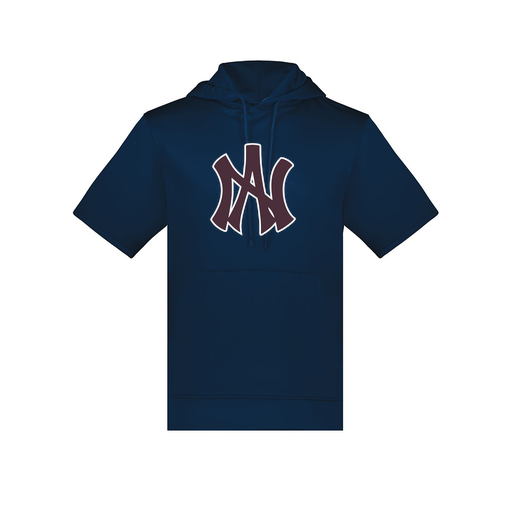 [6871.065.S-LOGO1] Men's Dri Fit Short Sleeve Hoodie (Adult S, Navy, Logo 1)
