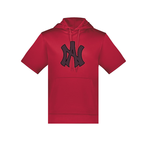 [6871.083.S-LOGO2] Men's Dri Fit Short Sleeve Hoodie (Adult S, Red, Logo 2)