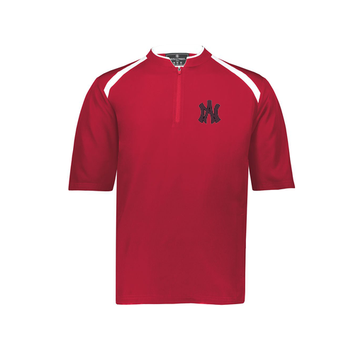 [229581-AS-RED-LOGO2] Men's Dugout Short Sleeve Pullover (Adult S, Red, Logo 2)