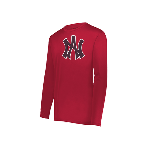 [222823.083.S-LOGO1] Youth LS Smooth Sport Shirt (Youth S, Red, Logo 1)