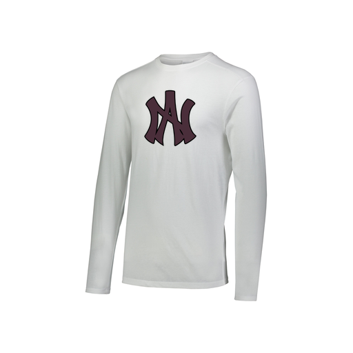 [3076.005.S-LOGO2] Youth LS Ultra-blend T-Shirt (Youth S, White, Logo 2)