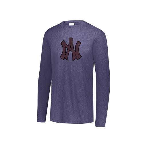 [3076.72N.S-LOGO2] Youth LS Ultra-blend T-Shirt (Youth S, Navy, Logo 2)