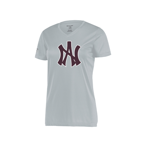 [222820.099.S-LOGO1] Ladies Movement Dri Fit Shirt (Female Adult S, Silver, Logo 1)